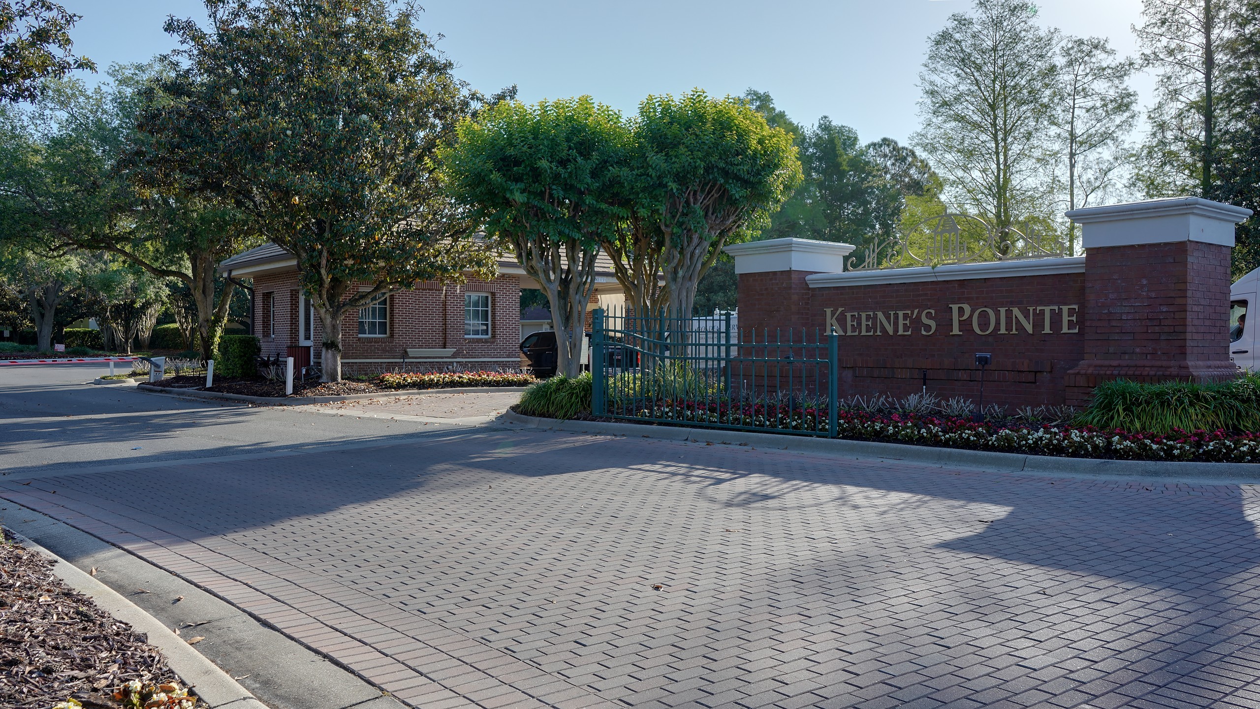 Keene's Pointe gated entrance