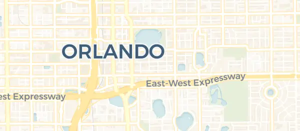 Map of Downtown Orlando, Orlando, FL